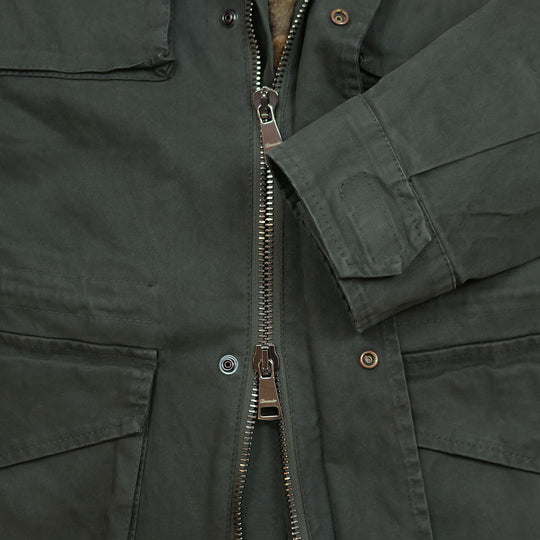 Dark Green Rabbit Lined Field Jacket