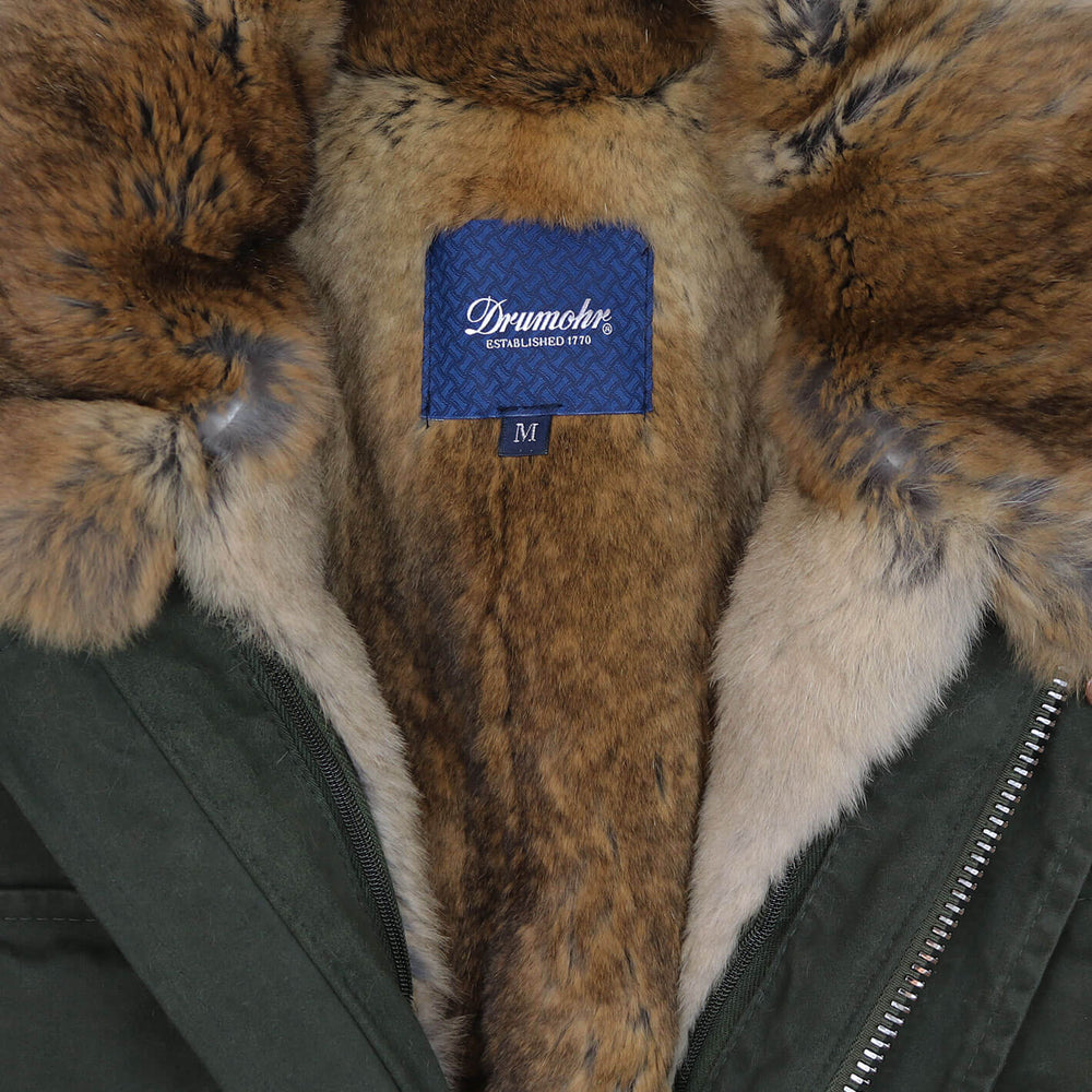 Dark Green Rabbit Lined Field Jacket