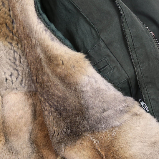 Dark Green Rabbit Lined Field Jacket