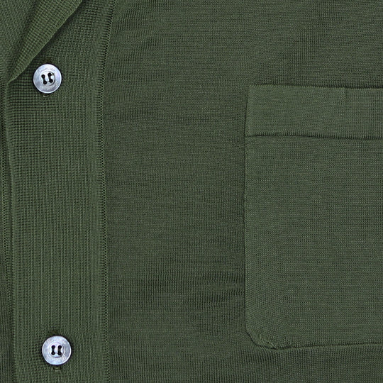 Green Short Sleeve Knitted Resort Shirt
