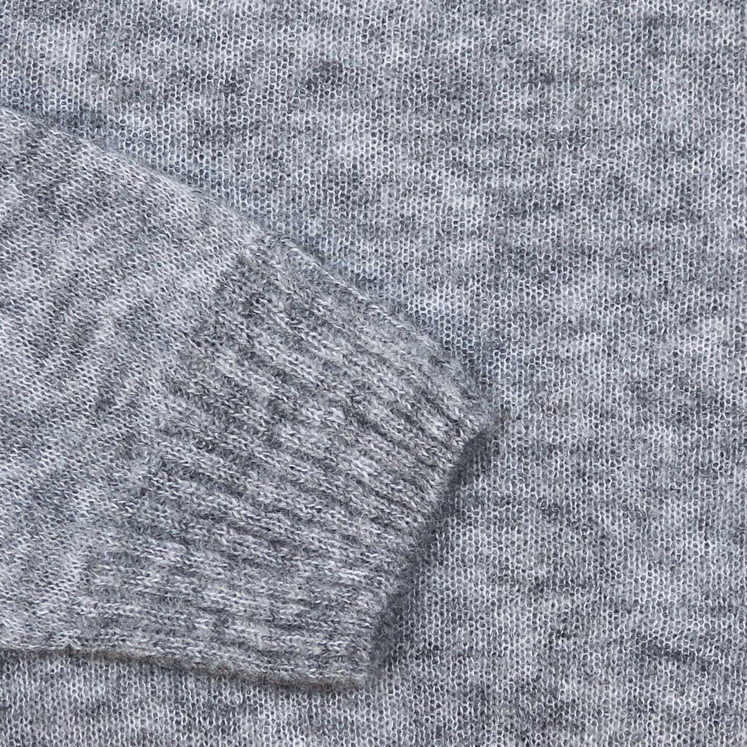 Grey Baby Alpaca Crewneck Sweater