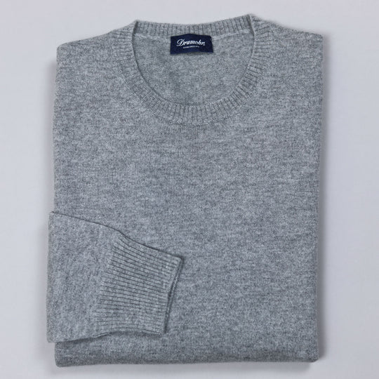 Grey Cashmere Crewneck Sweater