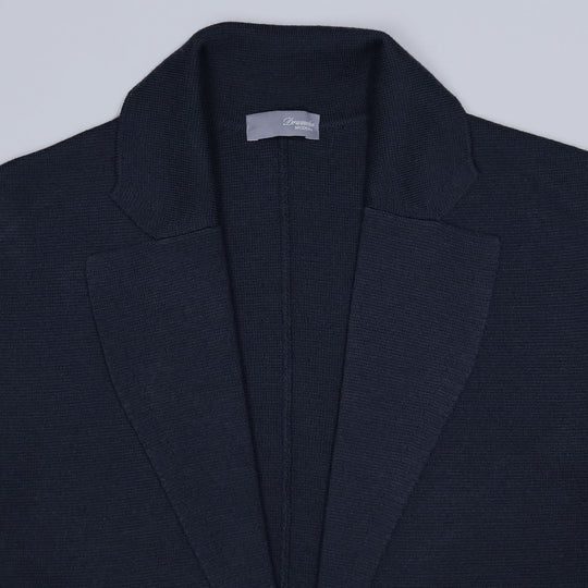 Navy Extra Fine Merino Wool Cardigan Blazer