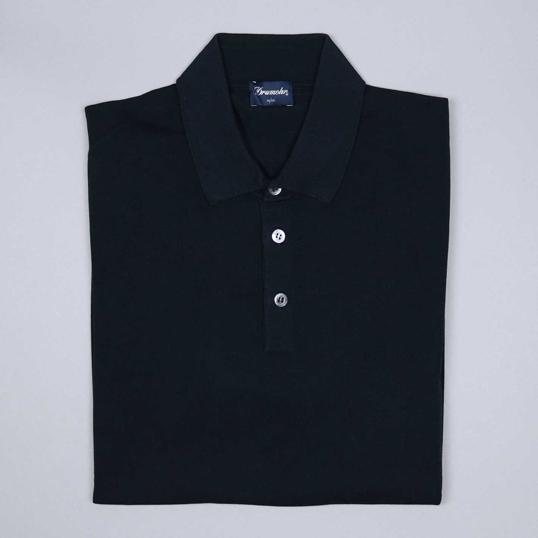 Navy Short Sleeve Knitted Polo Shirt