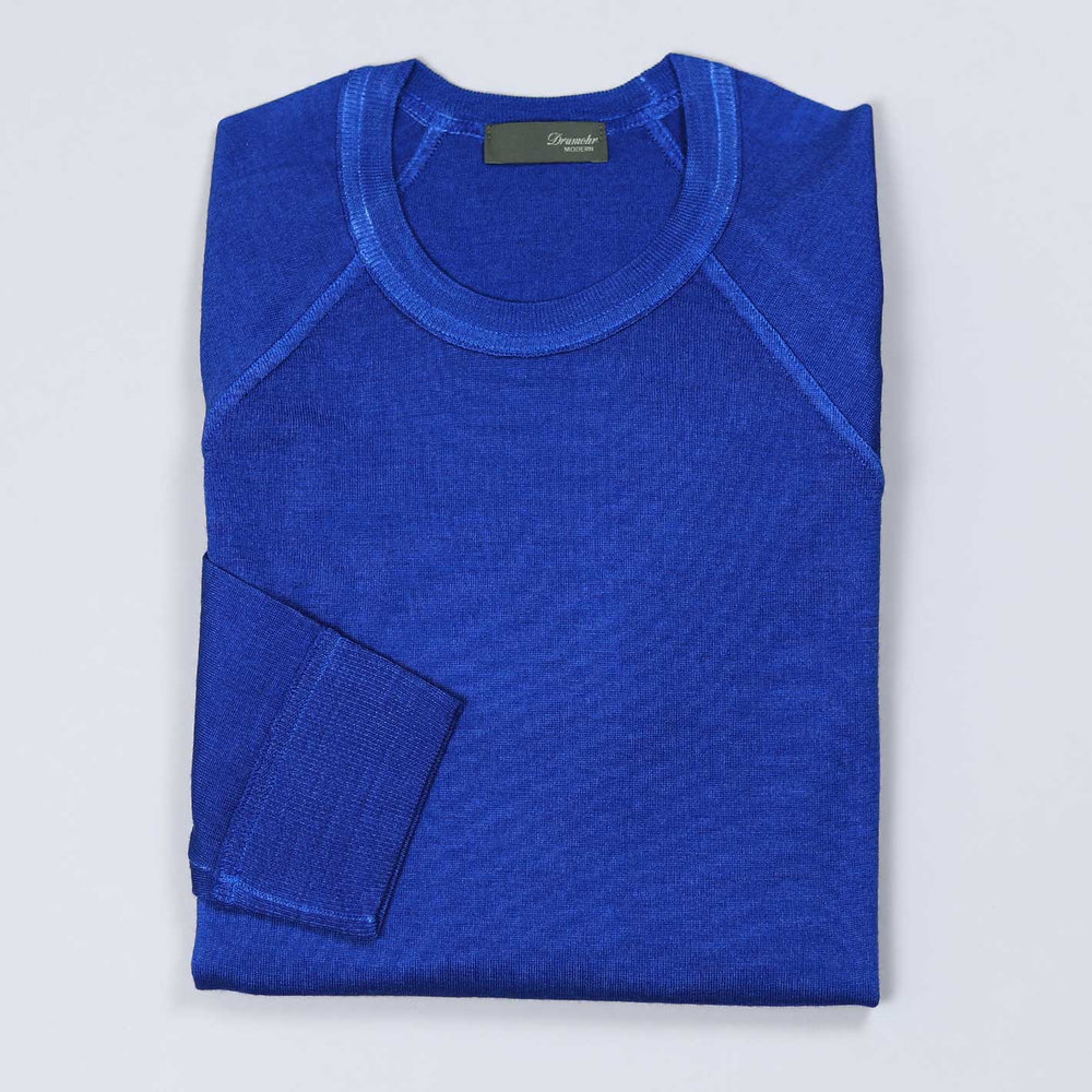 Royal Blue Lightweight Wool Crewneck Sweater