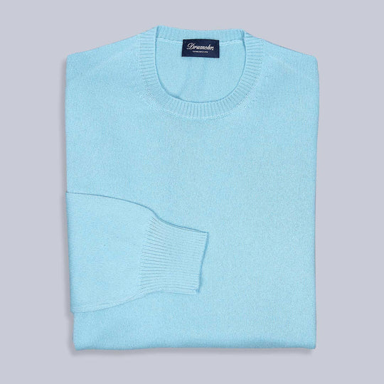 Sea Blue Lightweight Cashmere Crewneck Sweater