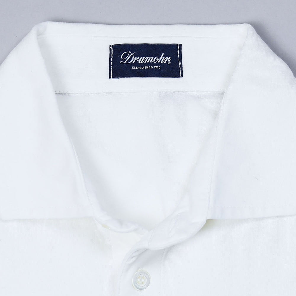 White Cotton Short Sleeve Polo Shirt