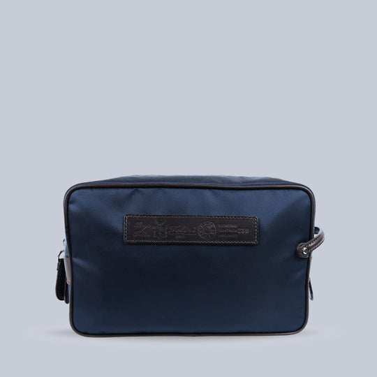 Navy Canvas Toilet Case