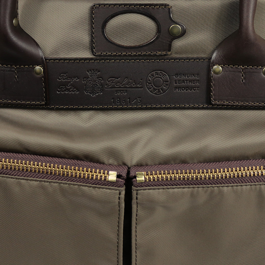 Olive Canvas Leather Messenger Bag