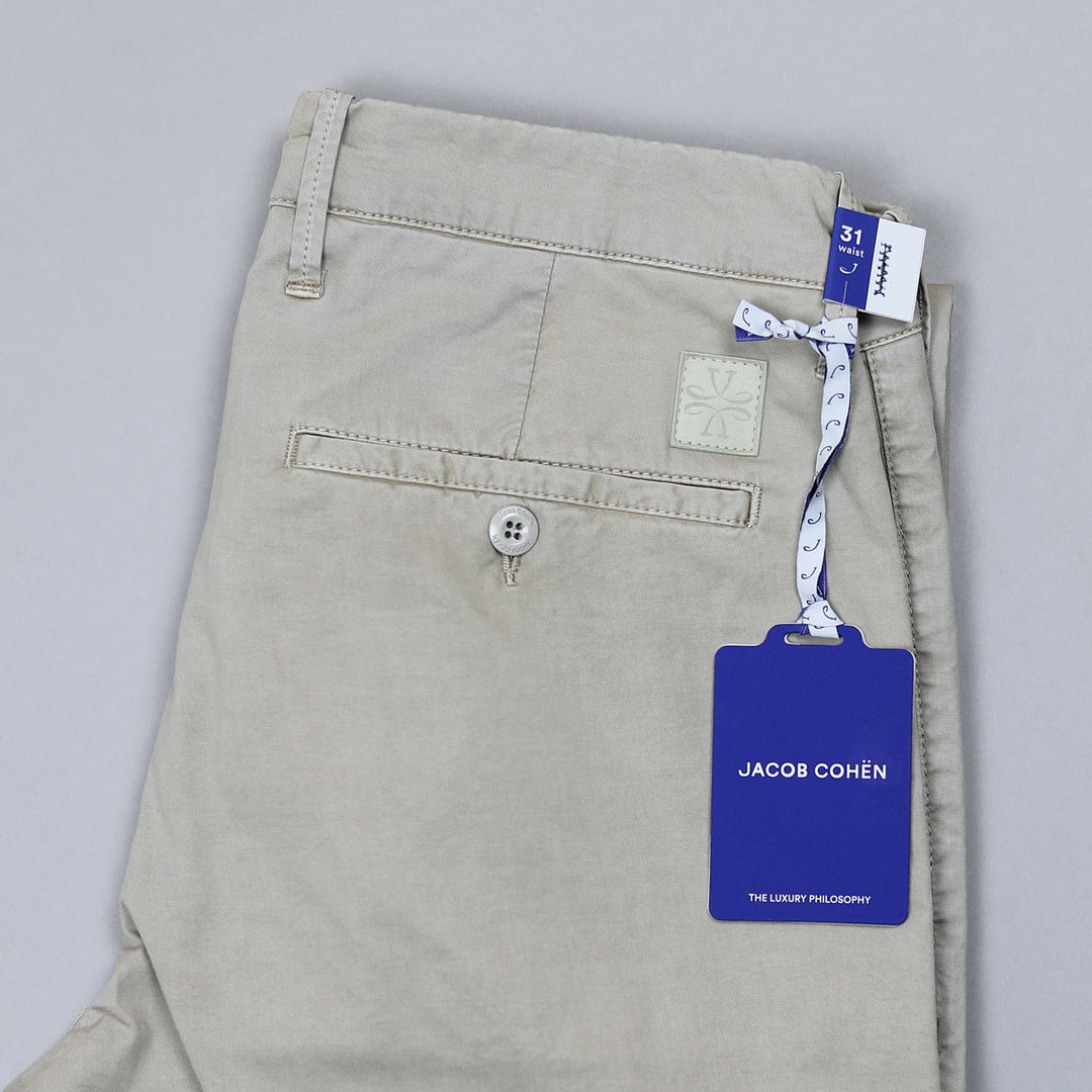 Beige Washed Cotton Trousers