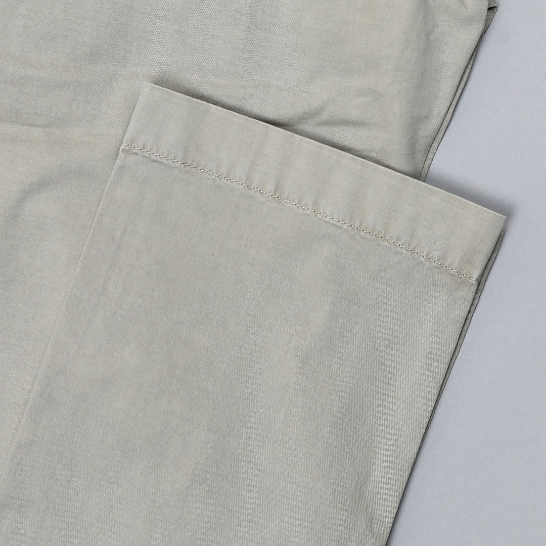 Beige Washed Cotton Trousers