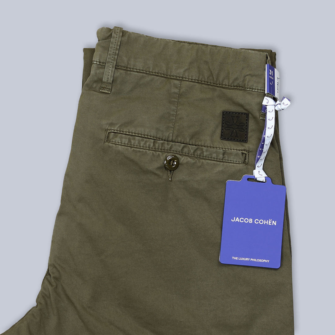 Green Washed Cotton Trousers