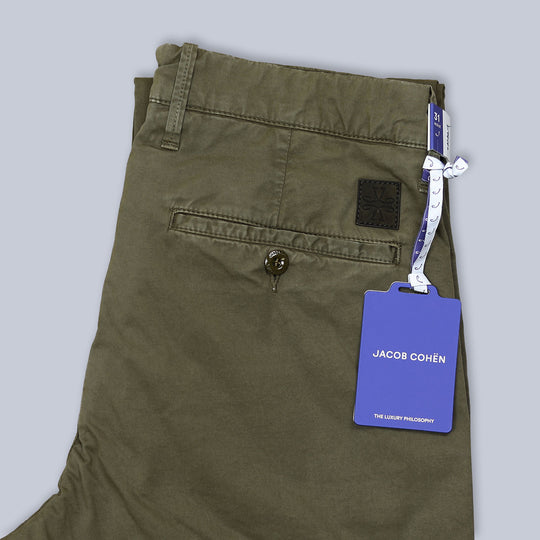 Green Washed Cotton Trousers