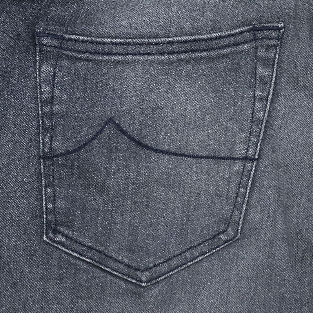 Grey Denim Regular Slim Fit Trousers