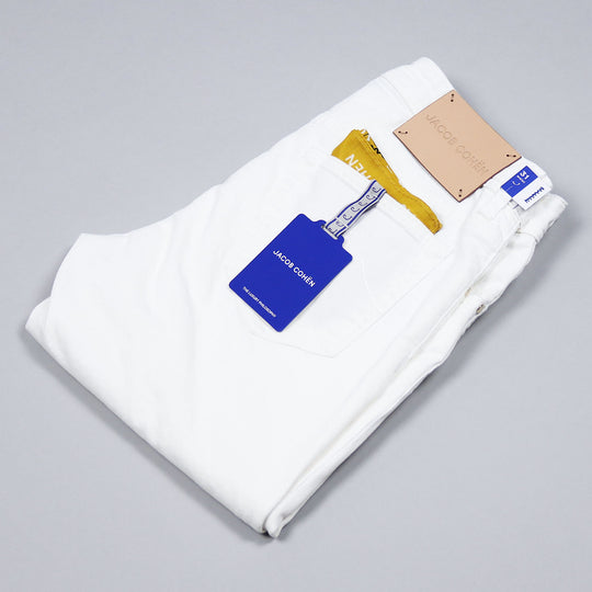 White Denim Regular Slim Fit Trousers