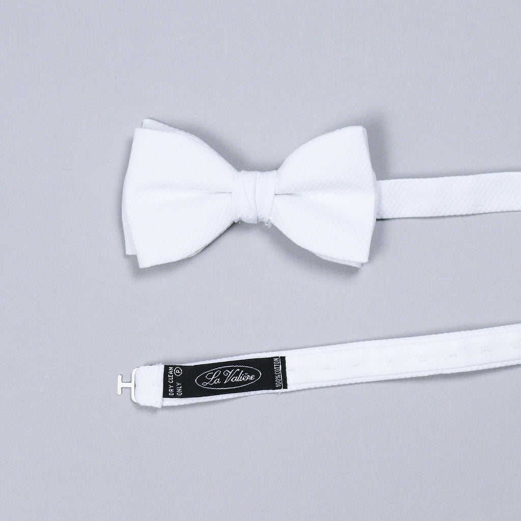 all white bow tie