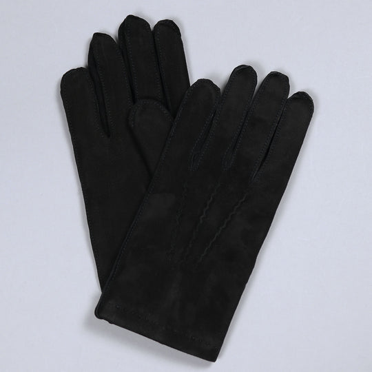 Black Cashmere Lined Suede Gloves
