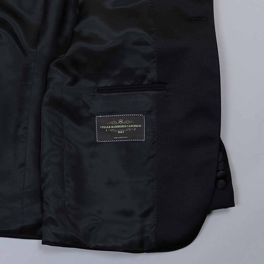 Black Wool Mohair Peak Lapel Tuxedo