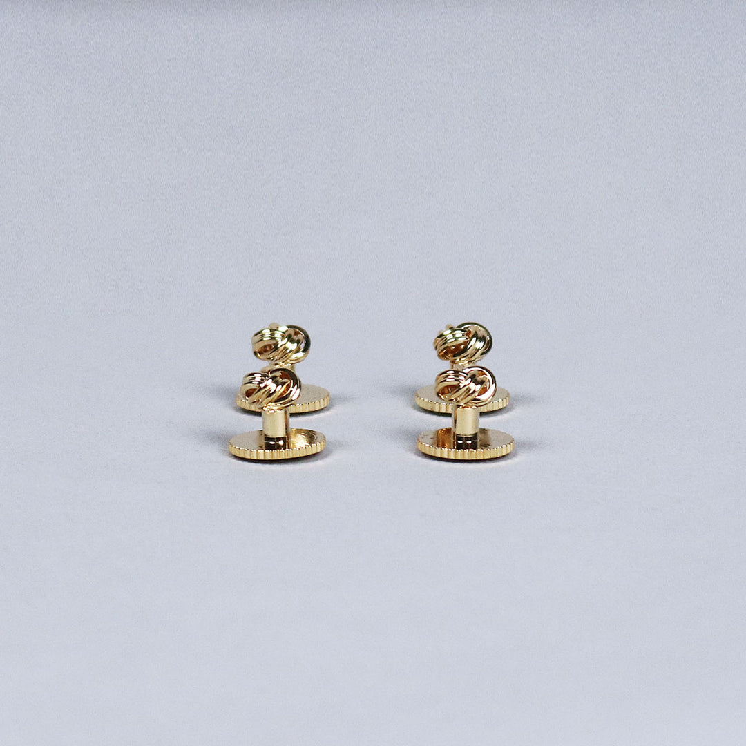 Gold Plated Knot Tuxedo Shirt Studs