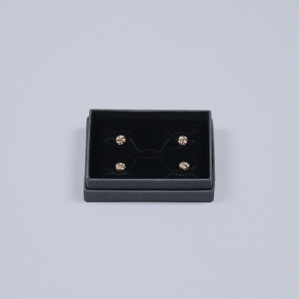 Gold Plated Knot Tuxedo Shirt Studs