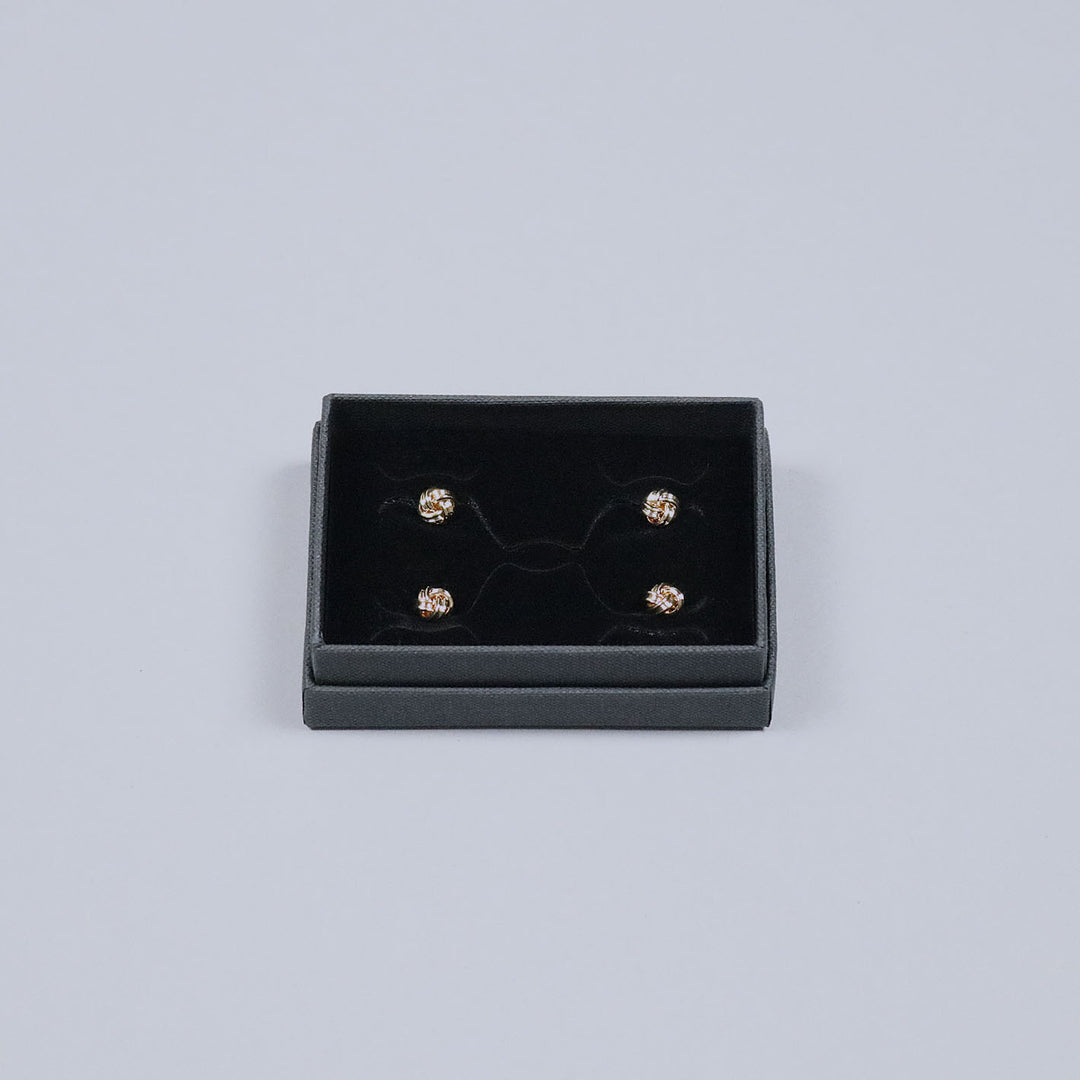 Gold Plated Knot Tuxedo Shirt Studs