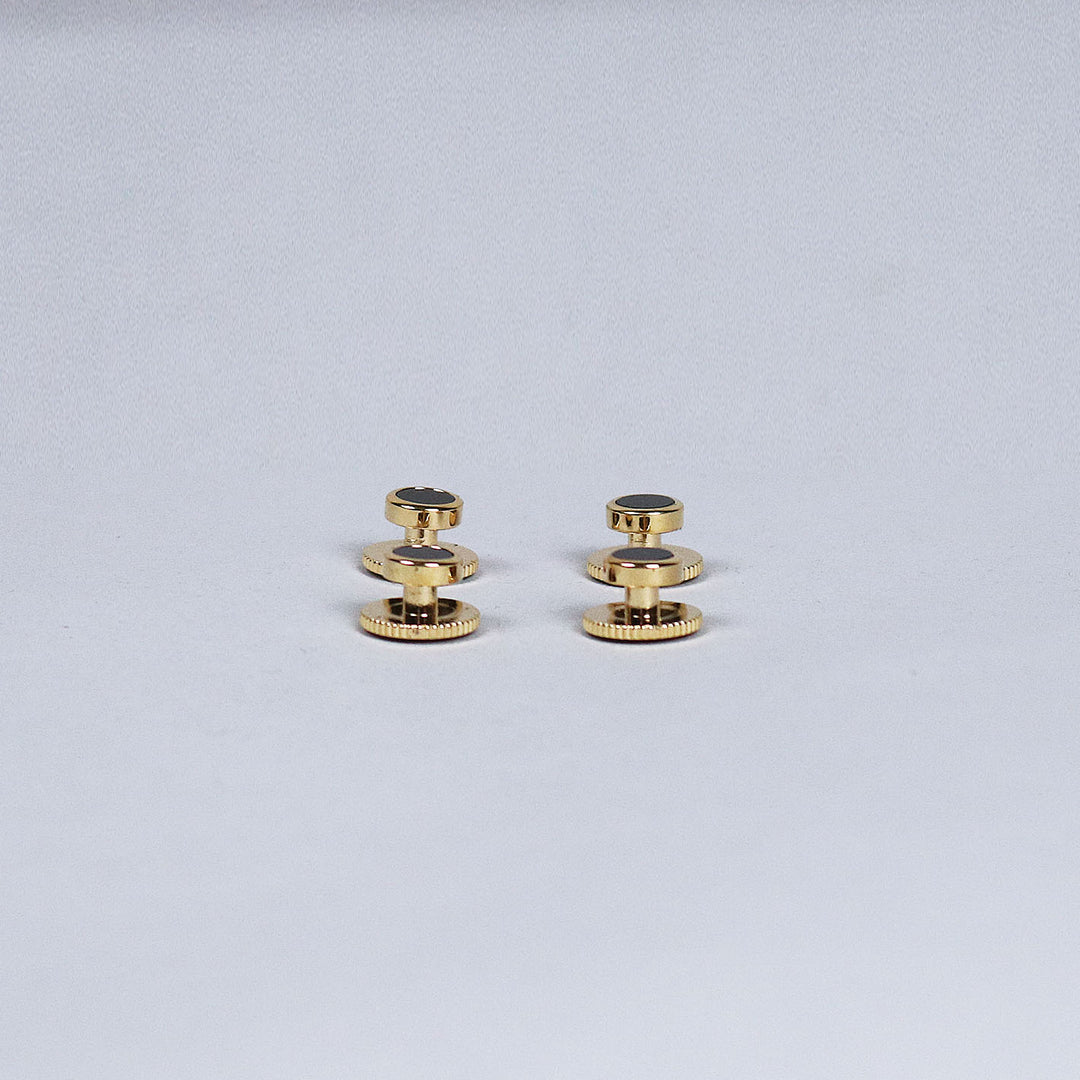 Gold Plated Onyx Shirt Studs