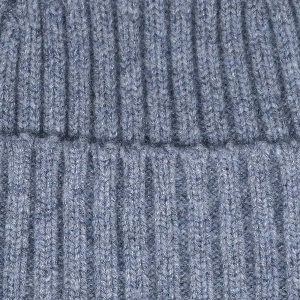 Grey Ribbed Cashmere Beanie