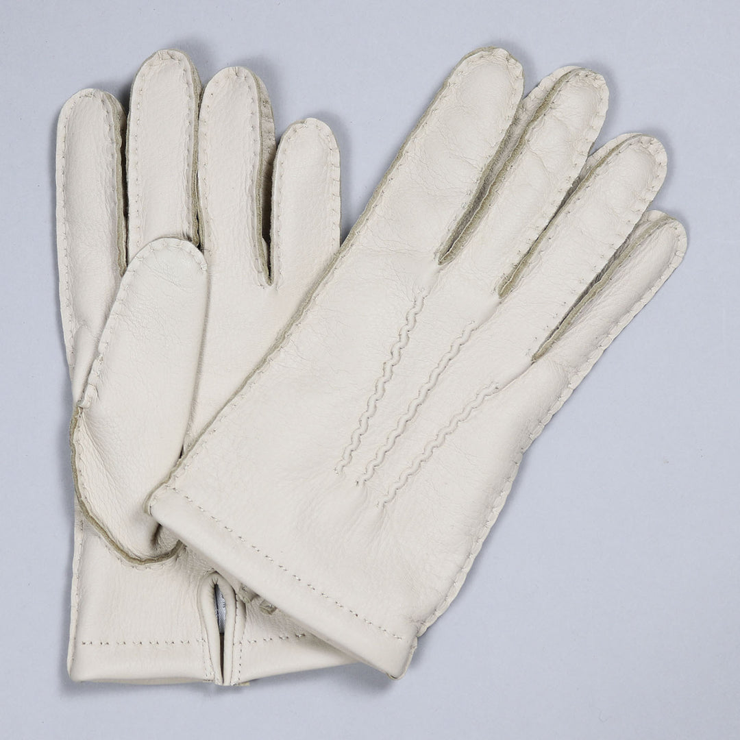 Ivory Cashmere Lined Deer Skin Gloves