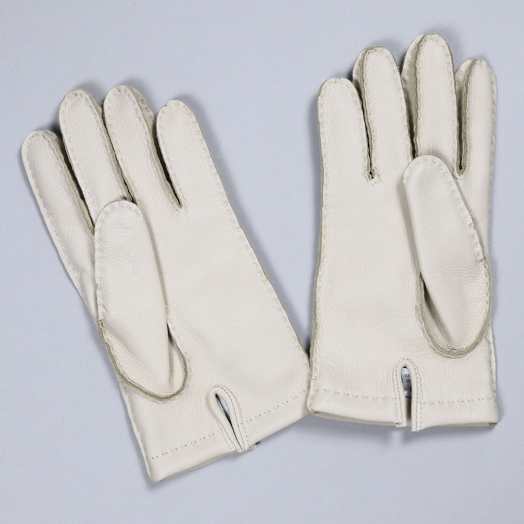 Ivory Cashmere Lined Deer Skin Gloves