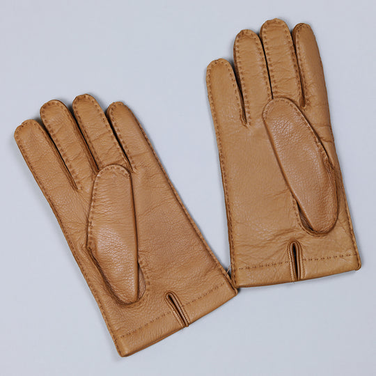 Light Brown Deer Skin Cashmere Lined Gloves