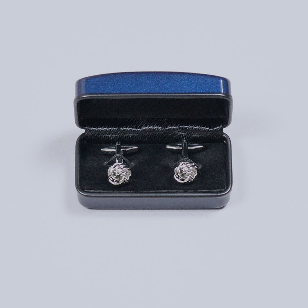 Polished Silver Plated Knot Cufflinks