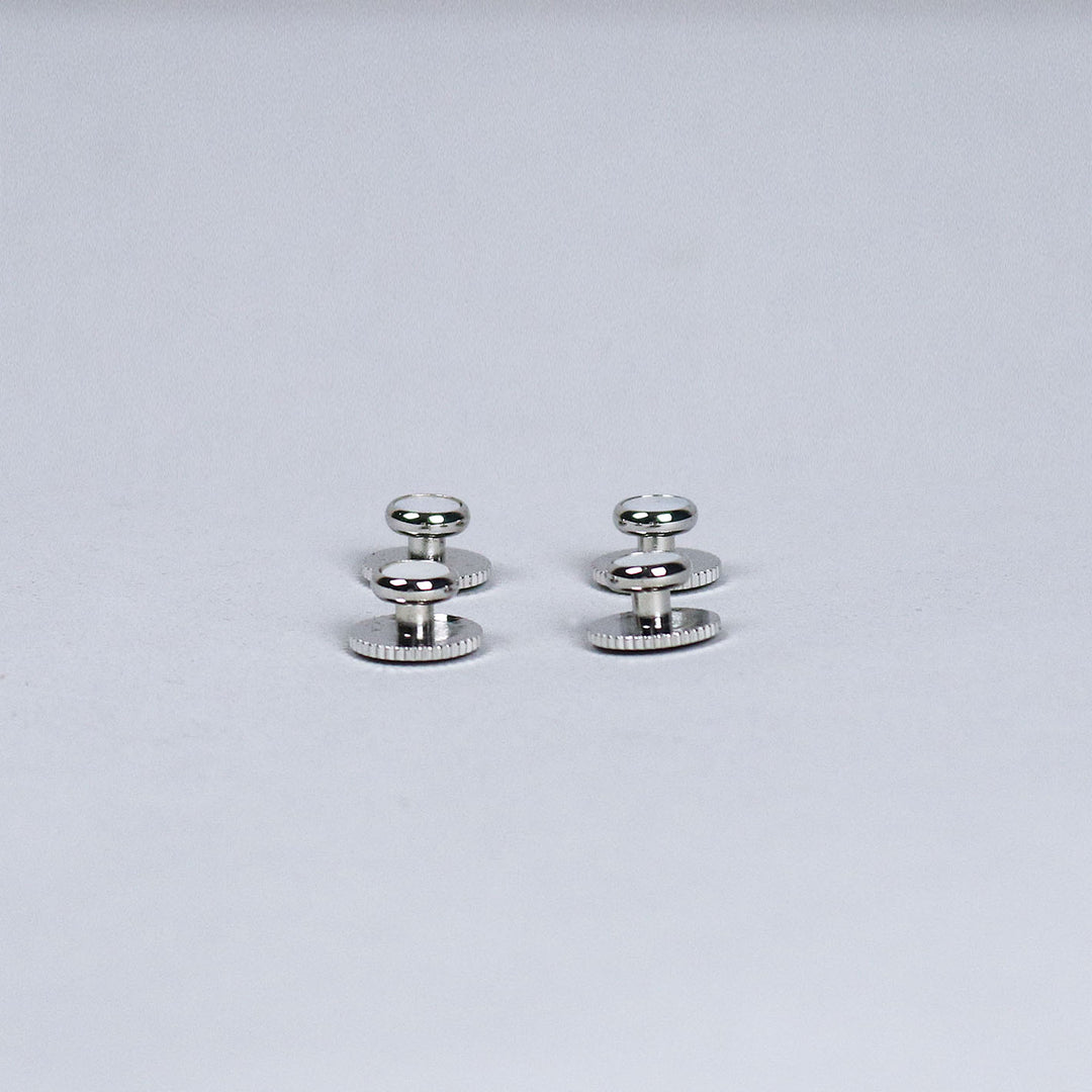 Silver Plated Mother Of Pearl Shirt Studs