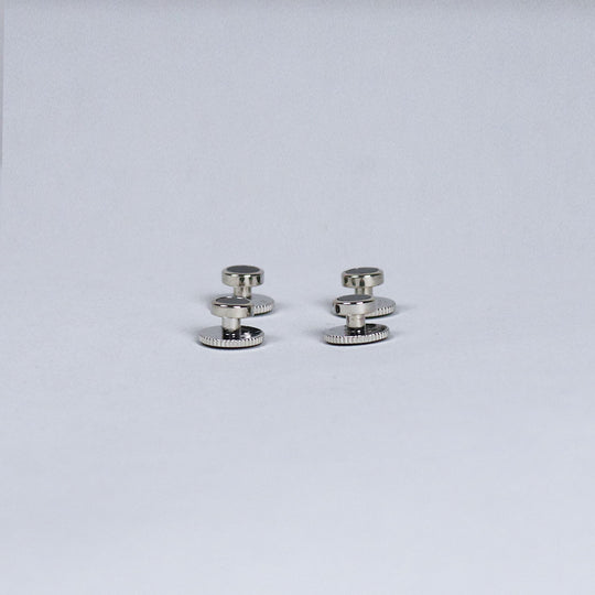 Silver Plated Onyx Shirt Studs