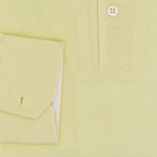 Bright Yellow Jersey Long Sleeve Polo Shirt