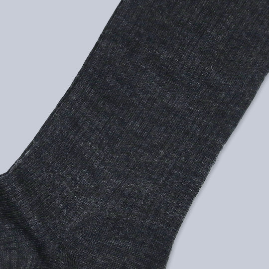 Charcoal Ribbed Merino Wool Ankle Length Socks