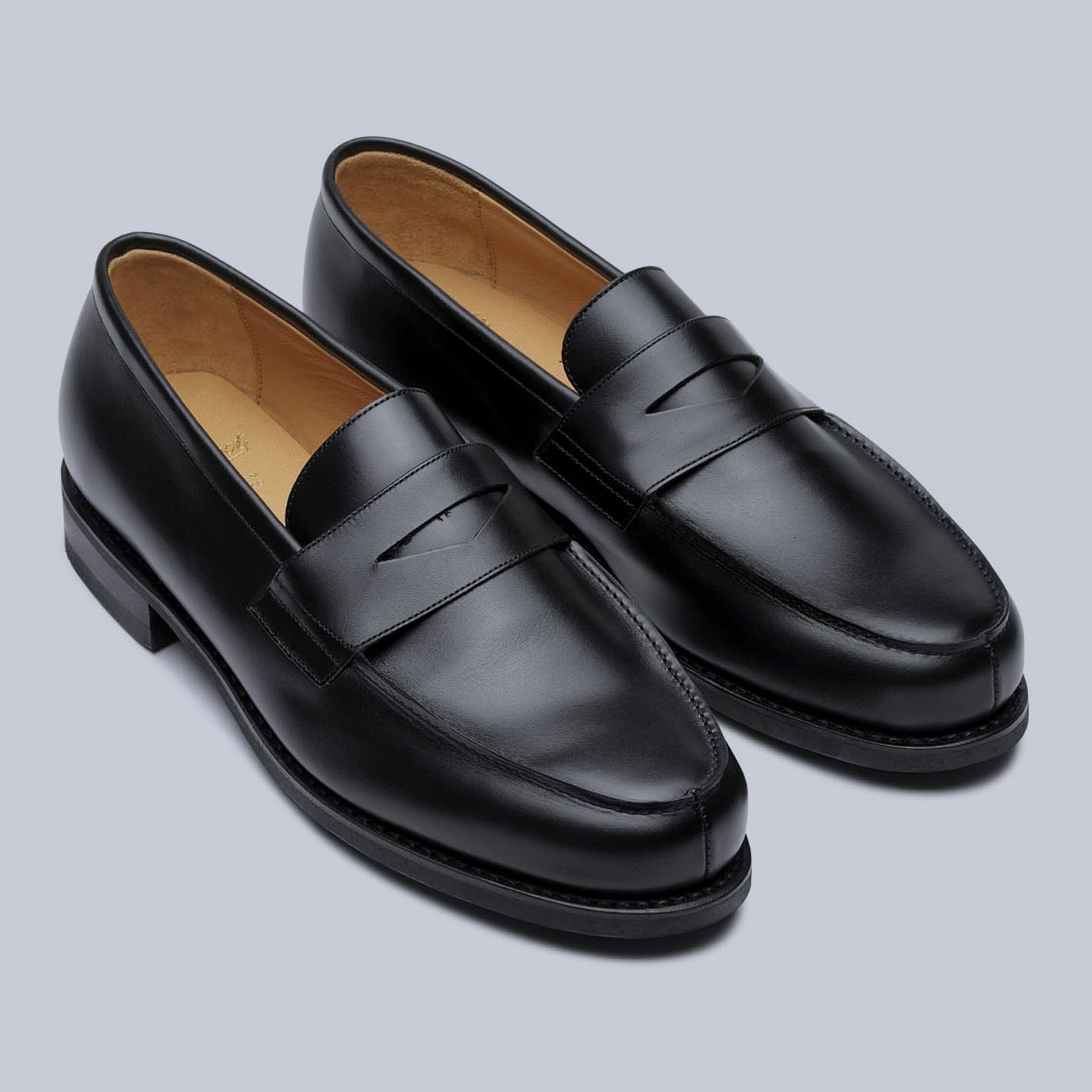 Black Leather Rubber Sole Adonis Loafers – Lund & Lund