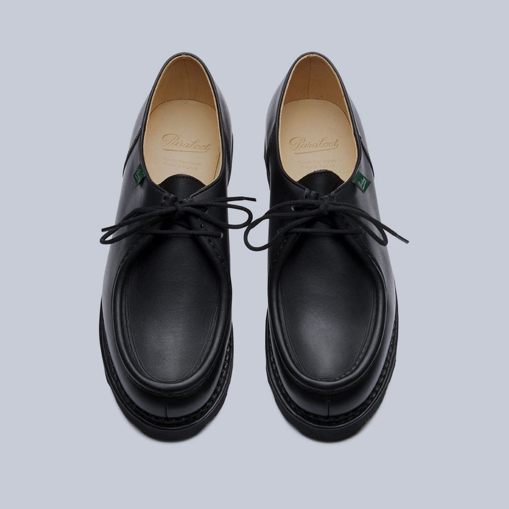 Black Leather Michael Derby Shoes