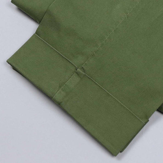 Green Workwear Cotton Linen Trousers