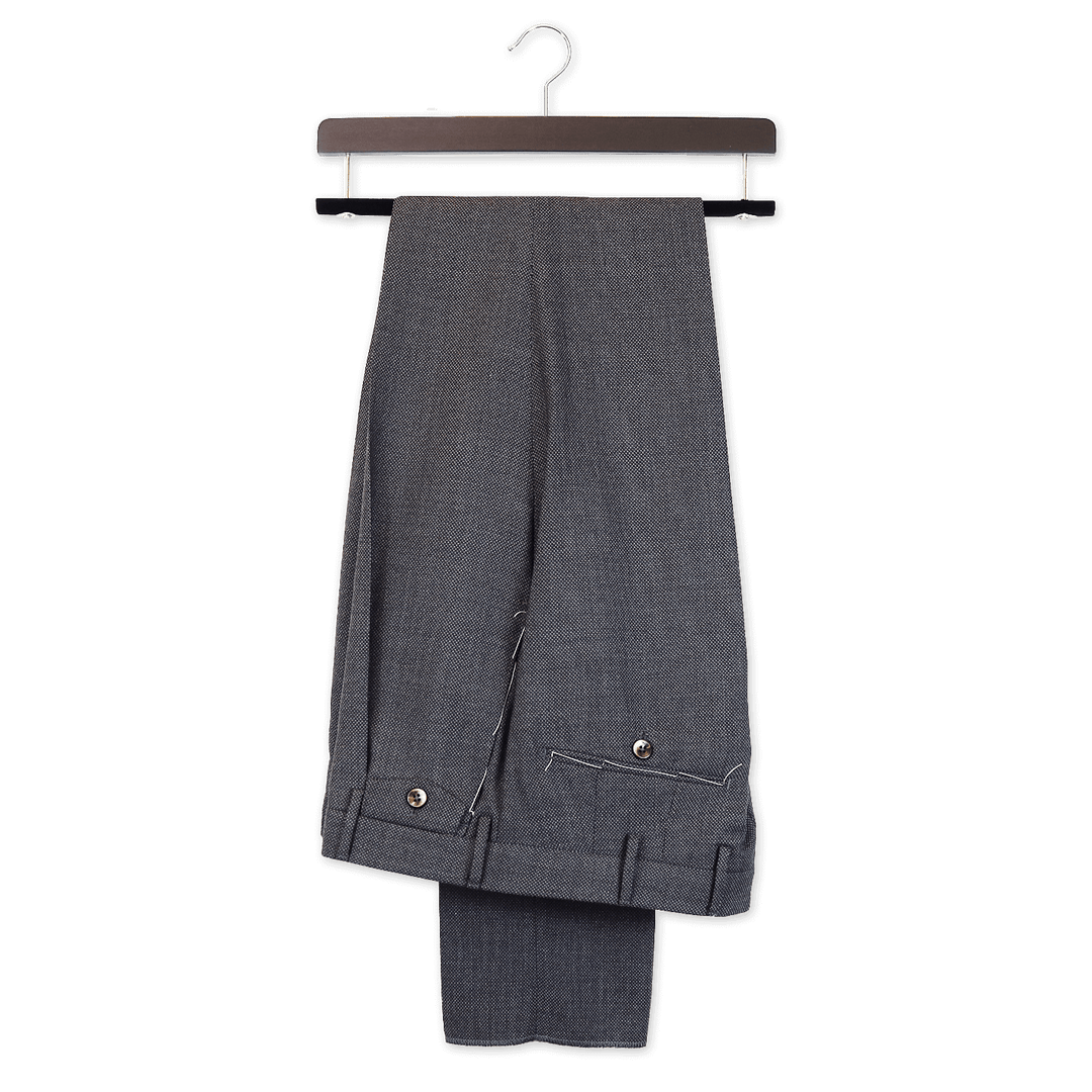 Grey Birdseye Wool Trousers