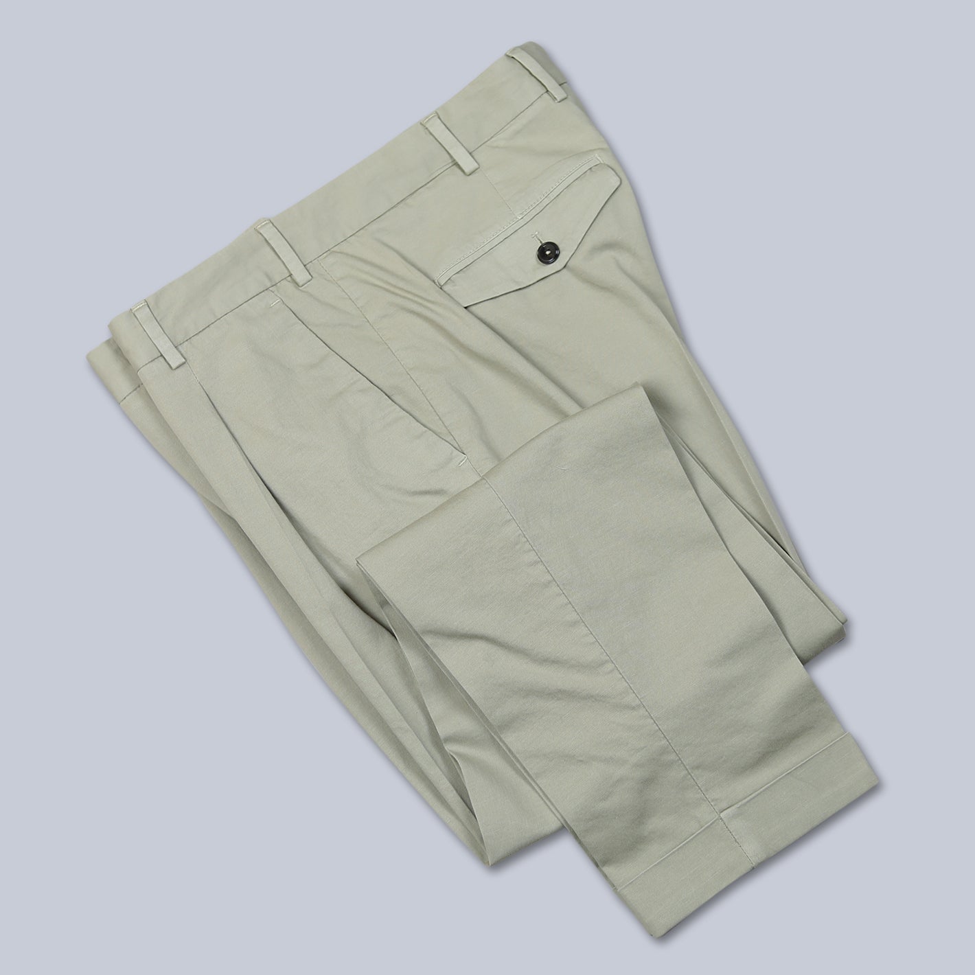 Khaki Cotton Linen Casual Trousers – Lund & Lund
