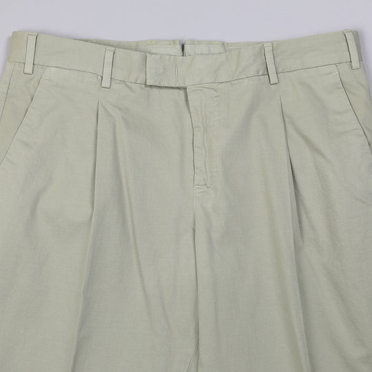 Khaki Cotton Linen Casual Trousers