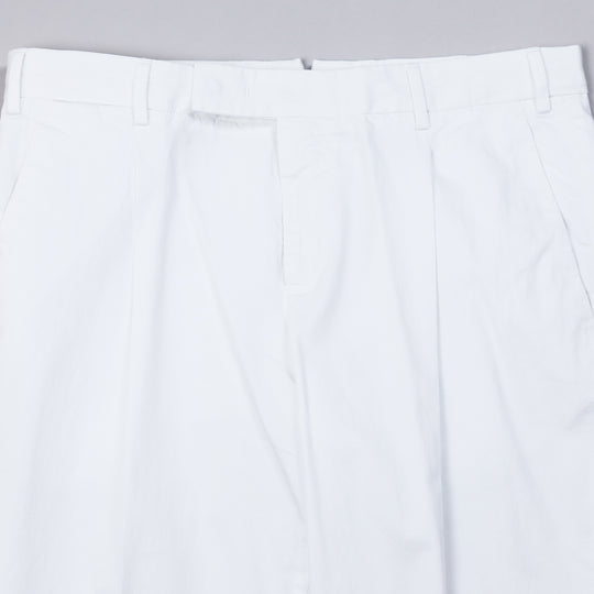 White Cotton Linen Casual Trousers