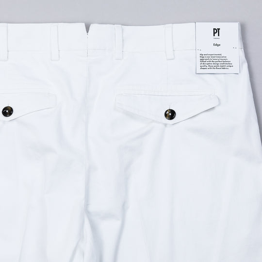 White Cotton Linen Casual Trousers
