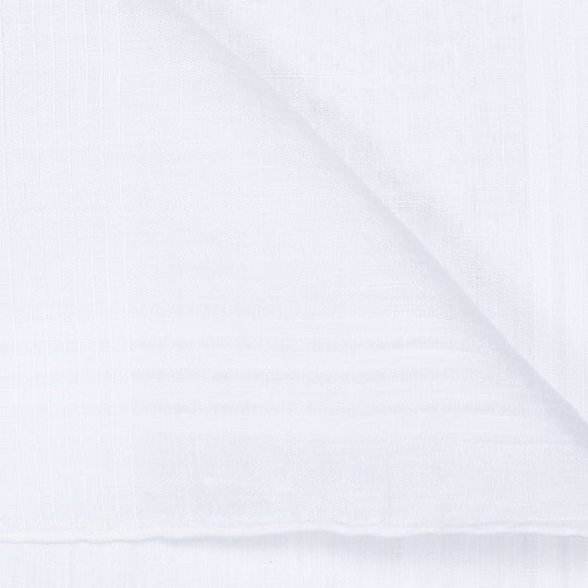 Banteux Archive White Cotton Linen Pocket Square