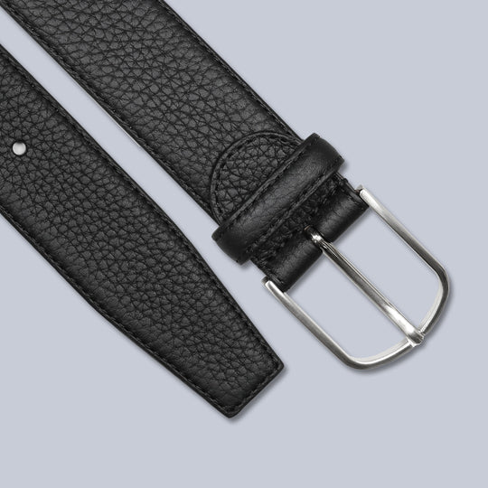 Black Grain 35mm Leather Belt