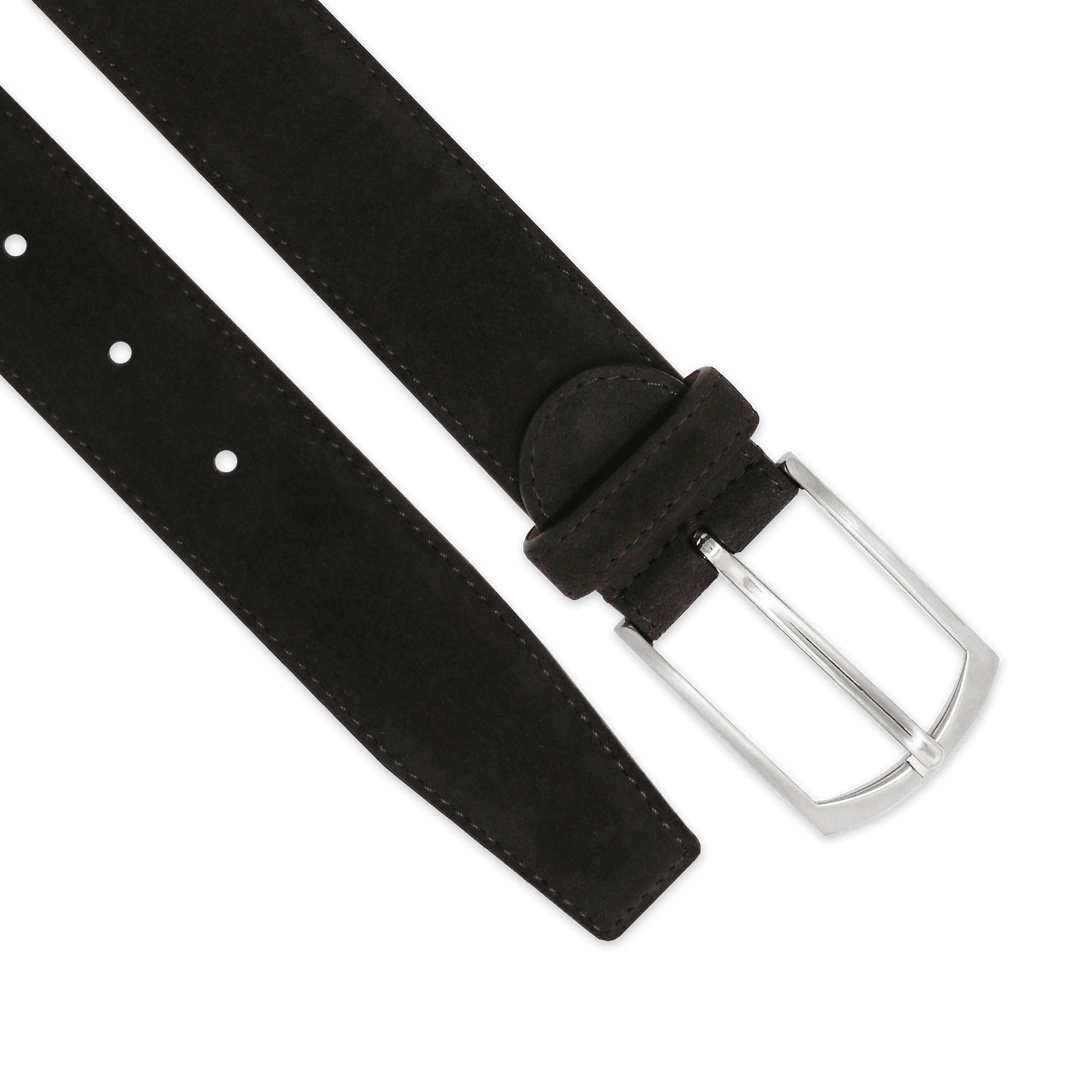 Coffee Brown Suede Leather Belt