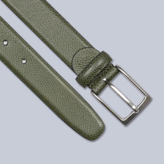 Green Grain 30mm Leather Belt