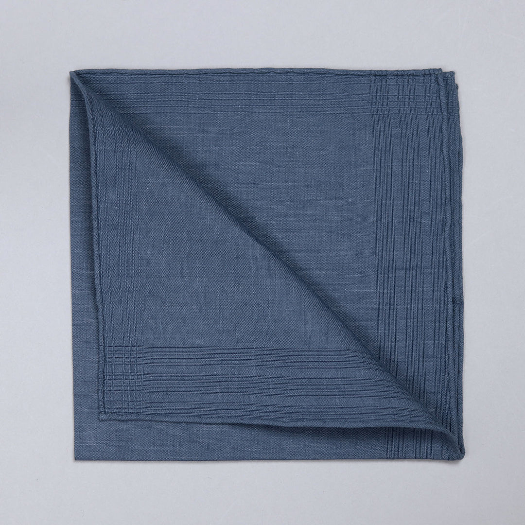 Denim Blue Cotton Linen Pocket Square