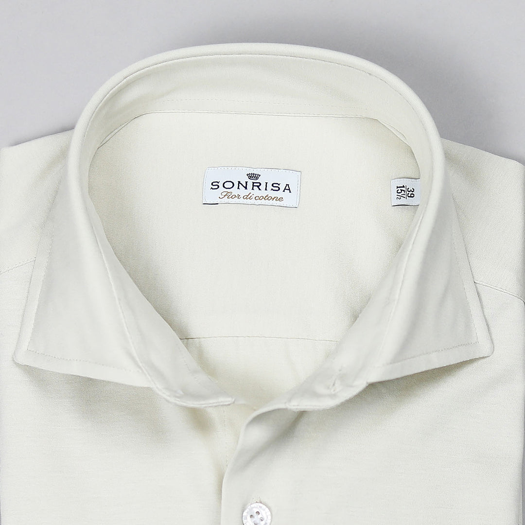 Light Beige Giza Cotton Jersey Shirt