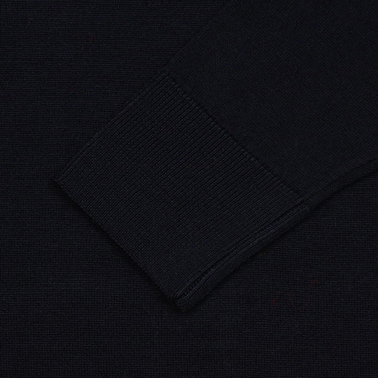 Black Extra Fine Merino Roll Neck Sweater